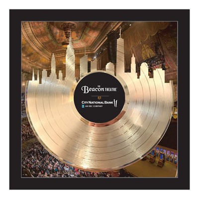Gold Framed 12" Record - Skyline + Custom Backer - 15 x 15