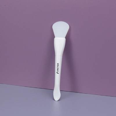 Plastic Handle Silicone Face Mask Fan-Shaped Brush for Mud, Clay, Mixed Mask Skin Care Tool