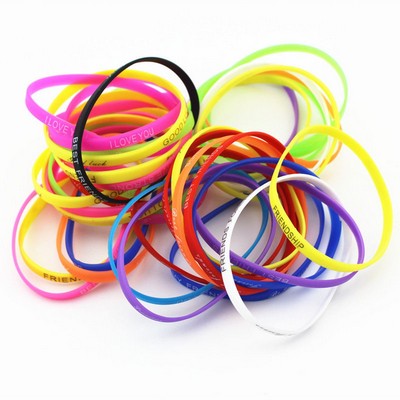 Custom 1/4'' x 8'' Dmbossed Silicone Bracelet