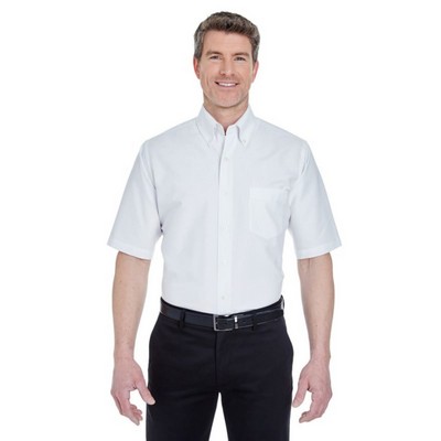 UltraClub Men's Tall Classic Wrinkle-Resistant Short-Sleeve Oxford