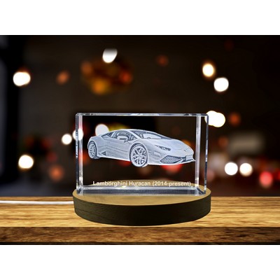Lamborghini Huracan (2014-Present) 3D Engraved Crystal Trophy Award - Iconic Supercar