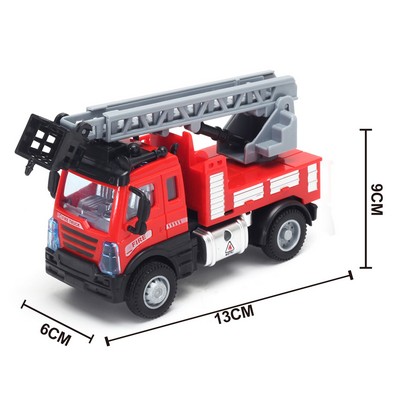 1:64 Pull Back Ladder Fire Truck Car Toy