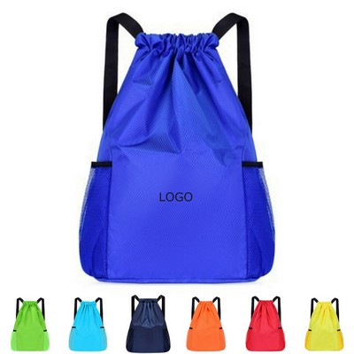Drawstring Backpack w/Side Pockets