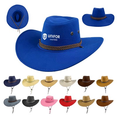 Wide Brim Faux Suede Cowboy Hat