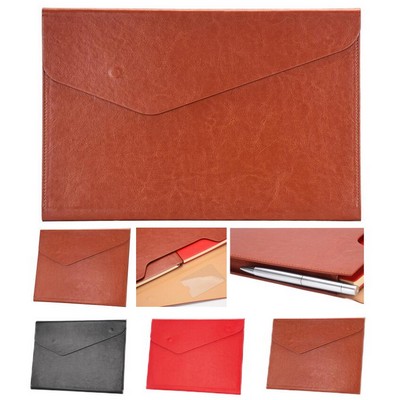 A4 PU Leather File Folder Organizer Document Bag