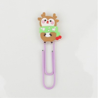 Dark Luminous Charm Reindeer Paper Clip Custom Shaped Bookmark Paper Clasp Noctilucent Charm Clip
