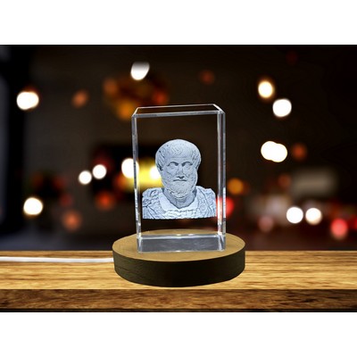 Elegant Aristote 3D Engraved Crystal Trophy Award - Luxurious Philosophy Keepsake