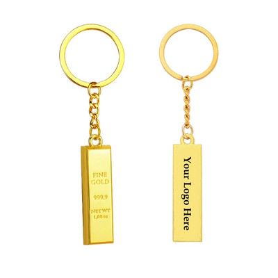 Engraved Gold Bar Keychain for Bags Purses Key Accessories