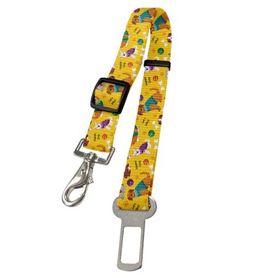 Screen Printed Seatbelt Leash with Adjustable Loop