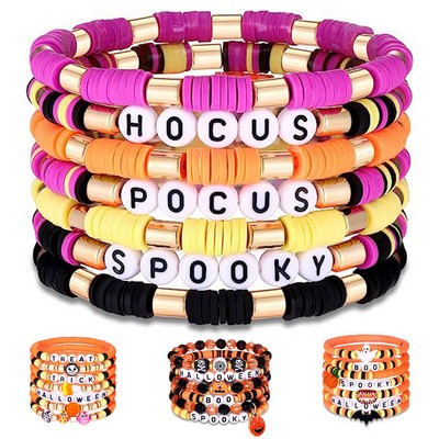 Acrylic Plastic Skull Halloween soft pottery bracelet