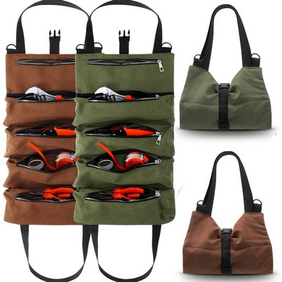 Canvas Roll Up Tool Kit Pouch Wrench Bag