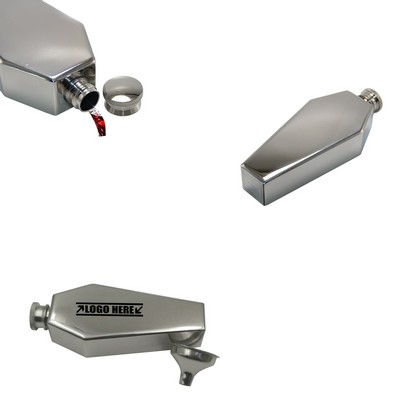 3.5 Oz. Hexagon Stainless Flask