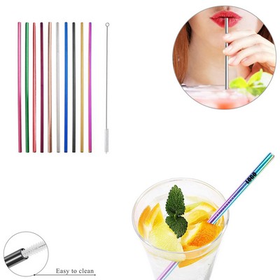 8.46" Straight Metal Straw w/Brush