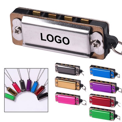 Mini Metal 4 Holes Harmonica Necklace