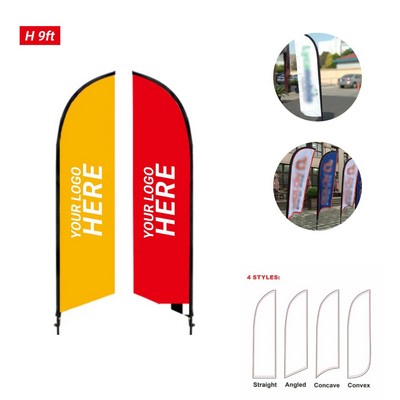 9' Double Sided Feather Flag W/Spike Base