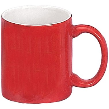 11 oz. Two-Tone Ceramic Mug, Red Out/White In