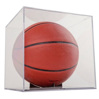 Full Size Basketball/Soccer Ball Display Cube w/Grandstand