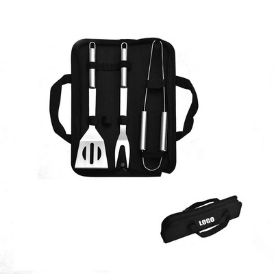 Stainless Steel Barbecue Tool Set with Shovel fork and Tongs