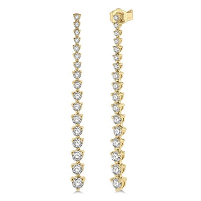 Jilco Inc Diamond Dangle Drop Earrings - Yellow Gold 1.50twt