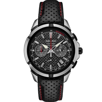Seiko Watch Coutura Ss Quartz Chronograph Black Dial