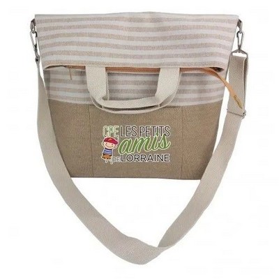 Mannitok® Striped 2-Way Carry Fashion Tote