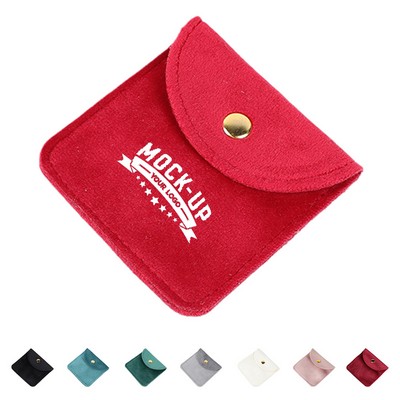 Velvet Jewelry Pouch with Snap Closure