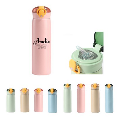 15oz Kid Stainless Steel Insulated Water Bottle with Straw