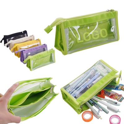 Transparent 6 Layer PVC Pencil Pouch
