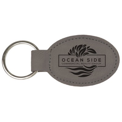 Leatherette Oval Keychain