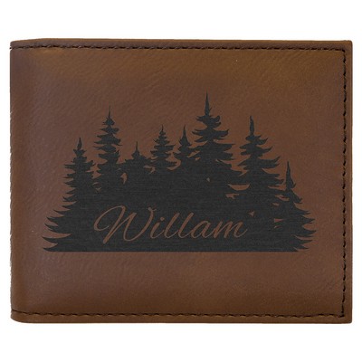 Leatherette Bi Fold Wallet w/Flip ID Display