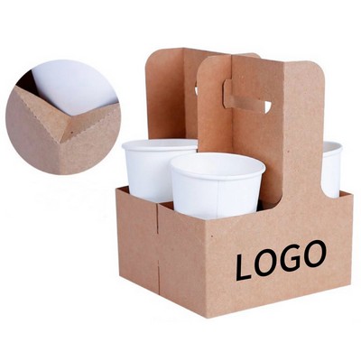 Kraft Paper Hand-Held Four-Cup Holder