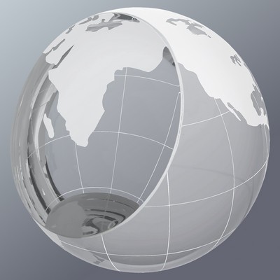 Crystal Globe Paperweight Award Series, 4" Diameter