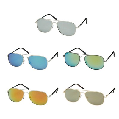 Square Metal Aviator Polarized Sunglasses