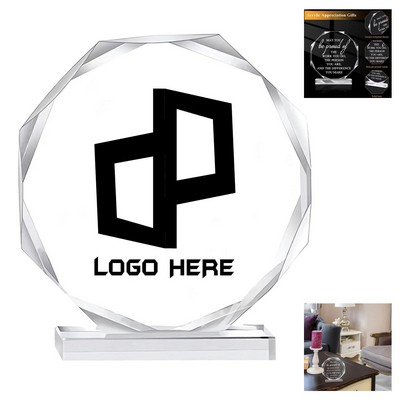 Octagon Acrylic Award 5" High