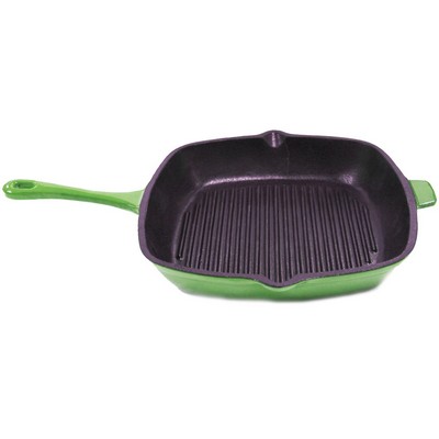 BergHoff Neo 11" Cast Iron Square Grill Pan, Green