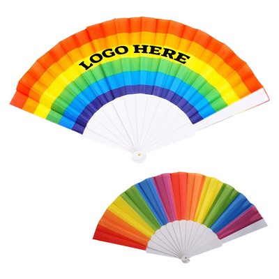 Rainbow Hand Fan