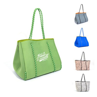 Neoprene Zip Beach Tote Bag
