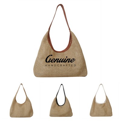 Artisan Woven Straw Crossbody Bag