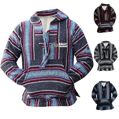 3D Imprinting Mexican Baja Hoodie Hippie Surf Poncho