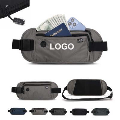 Custom RFID Blocking Hidden Money Belt Bag Secure Waist Bag