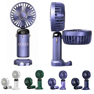 Led Digital Display Foldable Handheld Fan