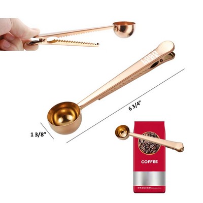 Rose Gold Coffee Spoon With Clip