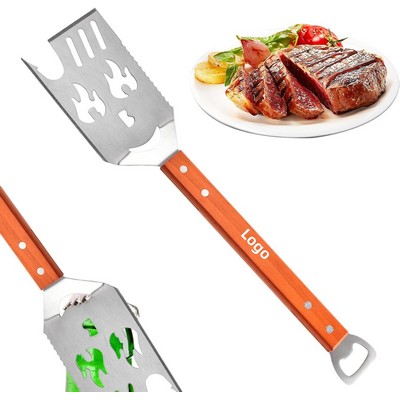 Stainless Steel BBQ Grill Spatula Barbecue Tools Bottle Opener