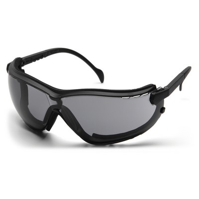 V2G Safety Glasses, Black Frame with Gray H2MAX Anti-fog Lens