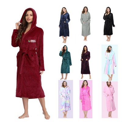 Flannel Hooded Bathrobe