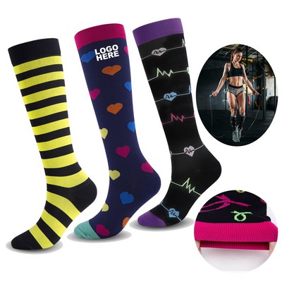 Custom Women Compression Socks for Athletic Running Cycling Nursing