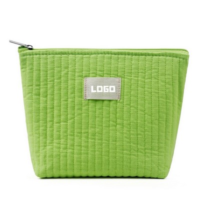 Quilted Makeup Bag, Puffy pouch,Cosmetic Travel Organizer,Cute Puffer,Solid Toiletry Storage Clutch