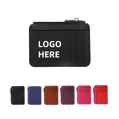 PU Leather Zipper Card Case