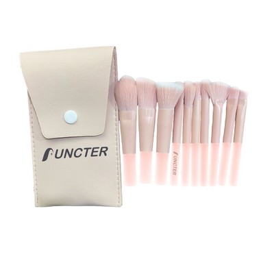 Mini Peach Colored Makeup Brush Set