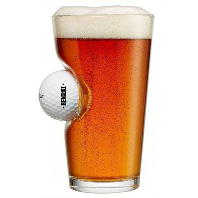 Golf Ball Embedded Pint Glass